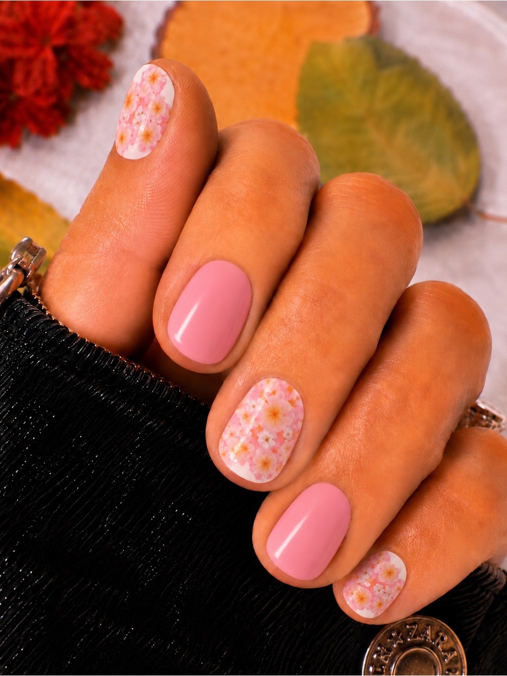 Pink Blossom Nail Polish Strips | Pink Floral | Easy At-Home Mani